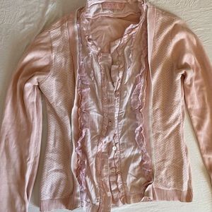Ruffle detailed Button Up Cardigan